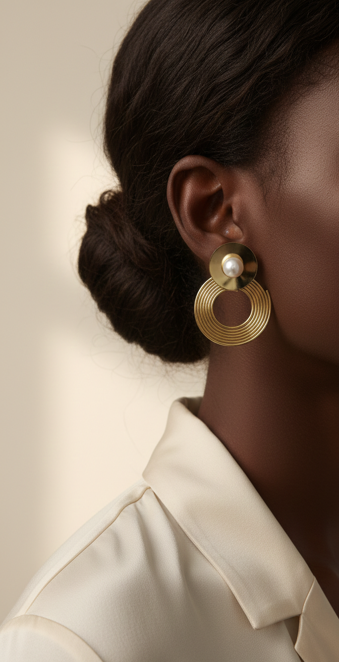 Stella Anti-Tarnish Pearl Drop Earrings | 18K Gold Plated Earrings for Women
