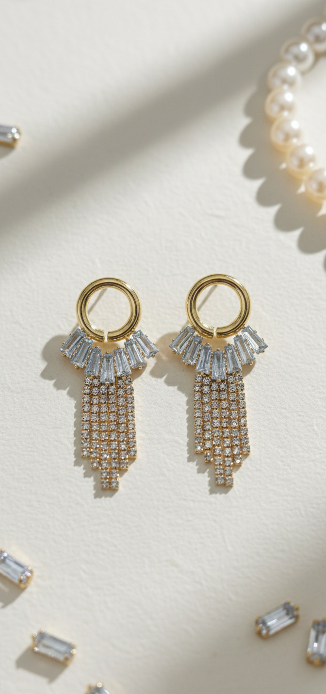 Prism Waterfall Earring | Gold Plated Artificial Earrings for Women