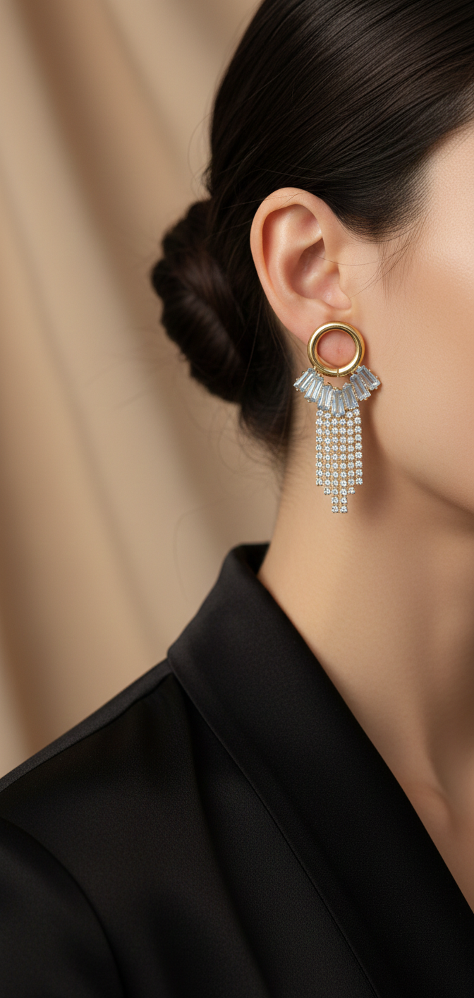 Prism Waterfall Earring | Gold Plated Artificial Earrings for Women