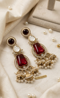 Laal Ishq Ruby Red CZ Chandelier Jhumka