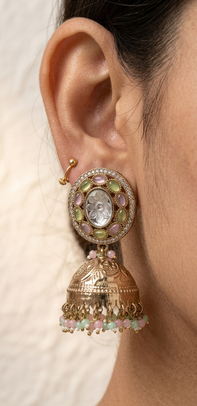 Bahar Pastel Multicolour Floral Jhumka