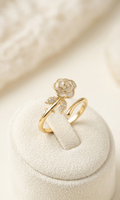 Rosa Garden Ring | Gold Plated Ceramic Rose Ring for Women