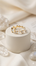 Heartline Solitaire Ring | Gold Plated CZ Geometric Ring for Women