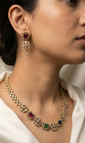 Rang Mahal Multicolour CZ Necklace Set