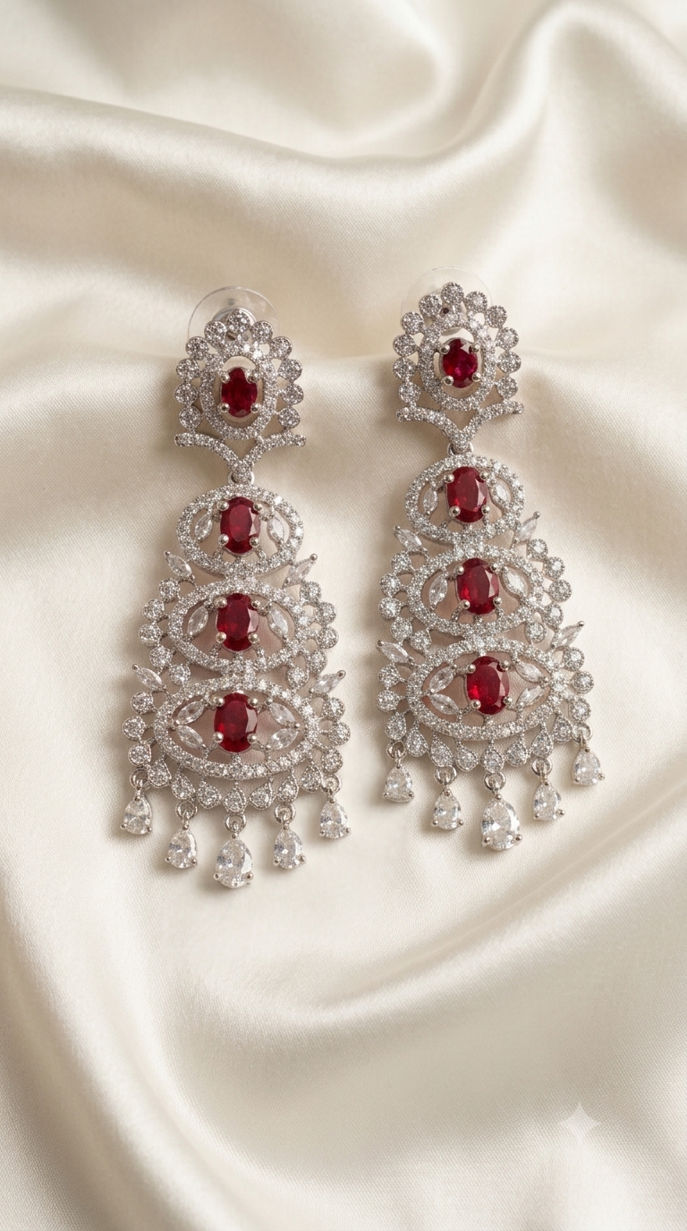 Ruby Cascade Chandelier Earrings