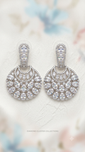 Diamond Cluster Disc Drop Earrings