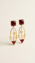 Geometric Marquise Wire Frame Drop Earrings