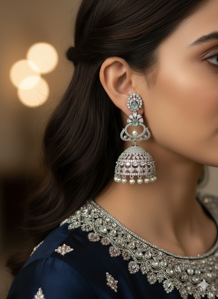 Prystine Luminous AD Earrings | Gold Plated Artificial Earrings for Women
