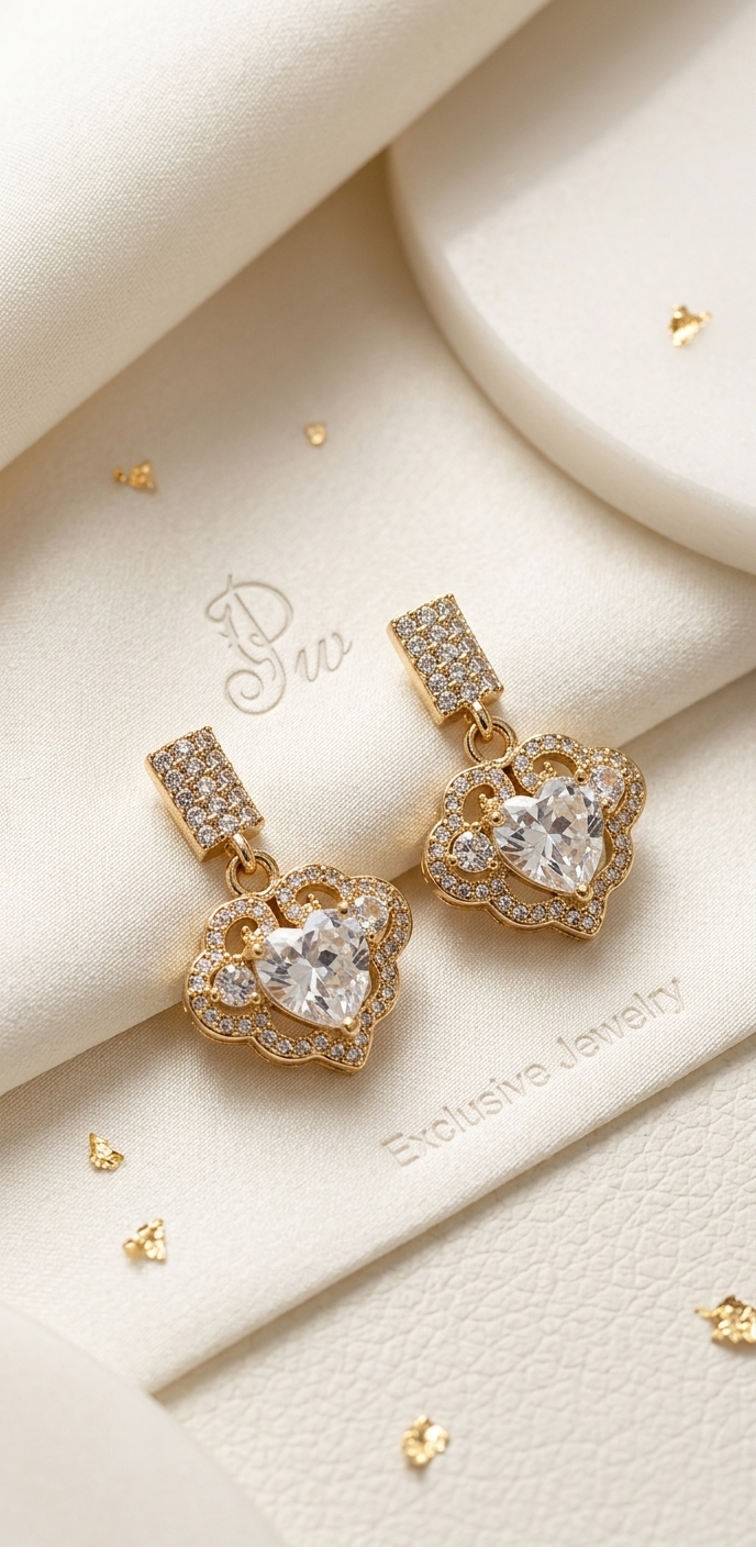 Korean Elegance Drop Earrings | Gold Plated Artificial Earrings for Women