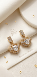 Korean Elegance Drop Earrings | Gold Plated Artificial Earrings for Women