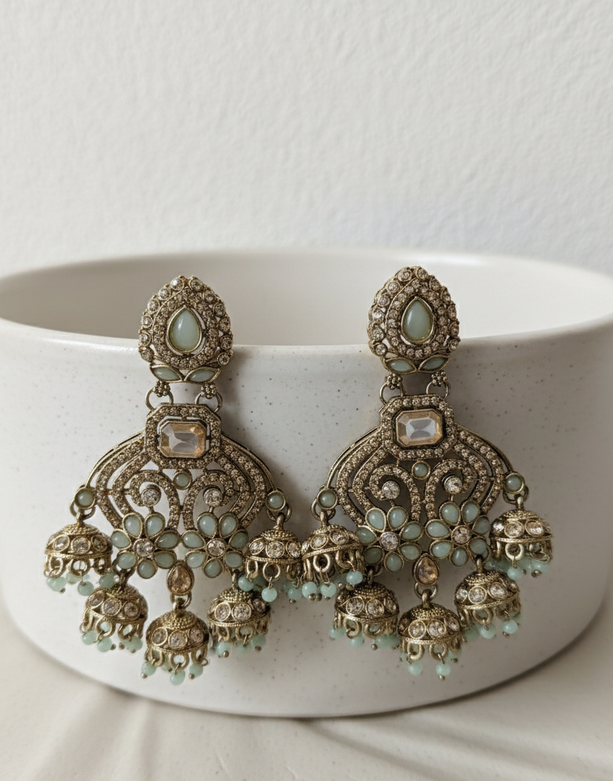 Heritage Chandelier Earrings | Heavy Traditional Indian Jewellery for Weddings