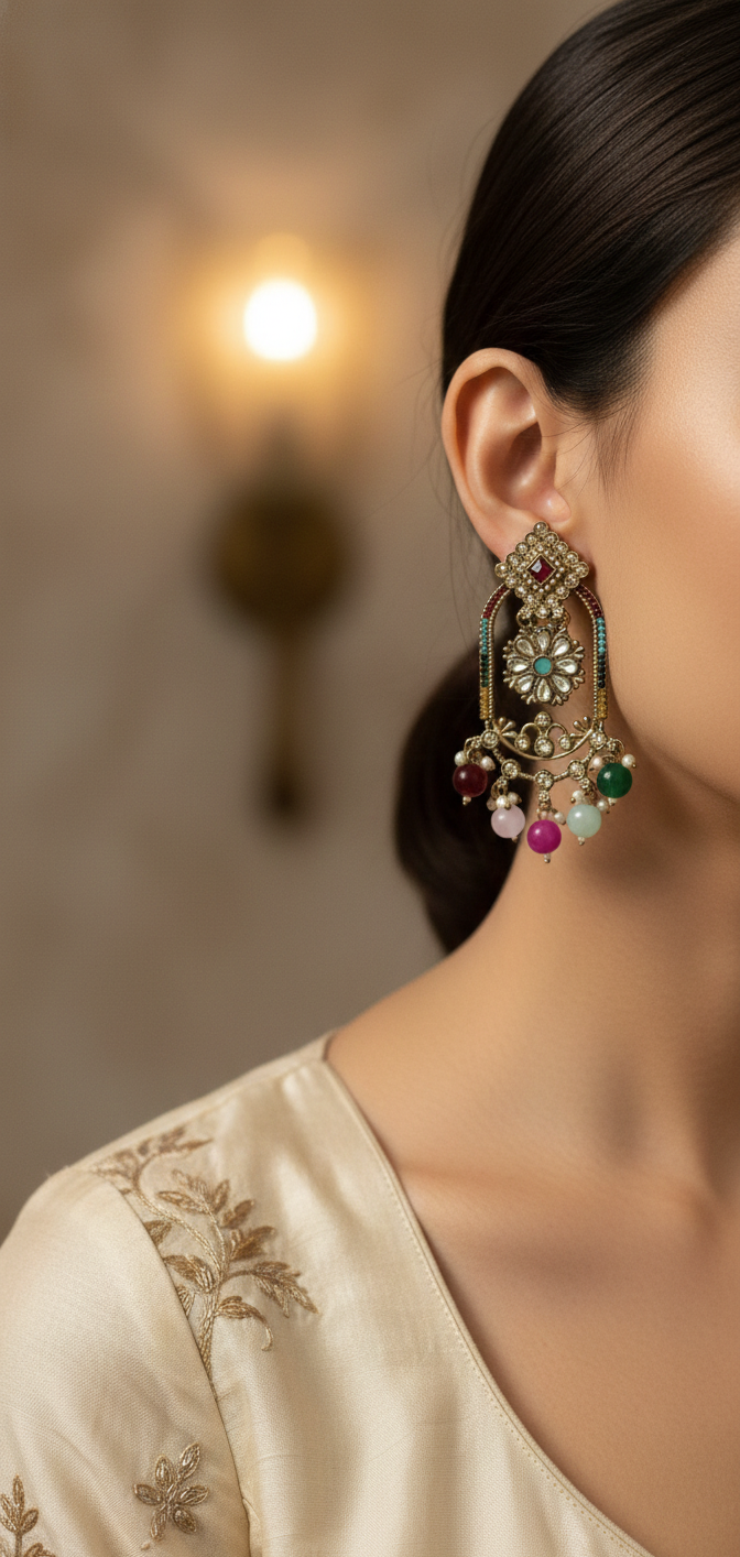 Zenana Splendor Drops | Gold Plated Artificial Earrings for Women