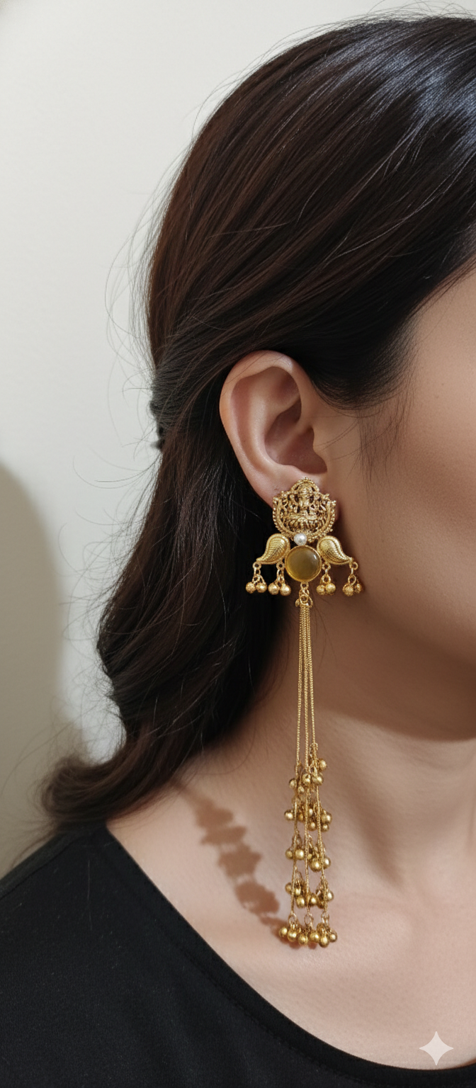 Kashmiri Indian earring | Gold Plated Artificial Earrings for Women