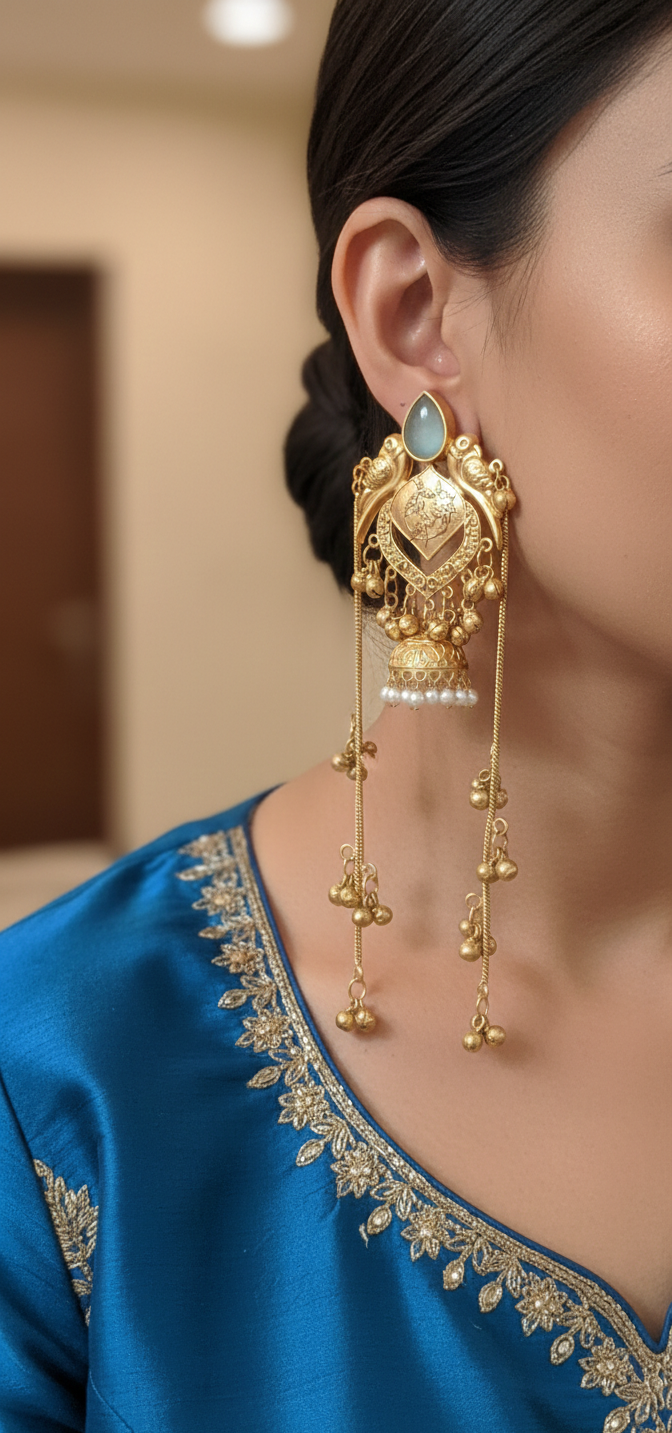 Nandini Kashmiri earring | Gold Plated Artificial Earrings for Women