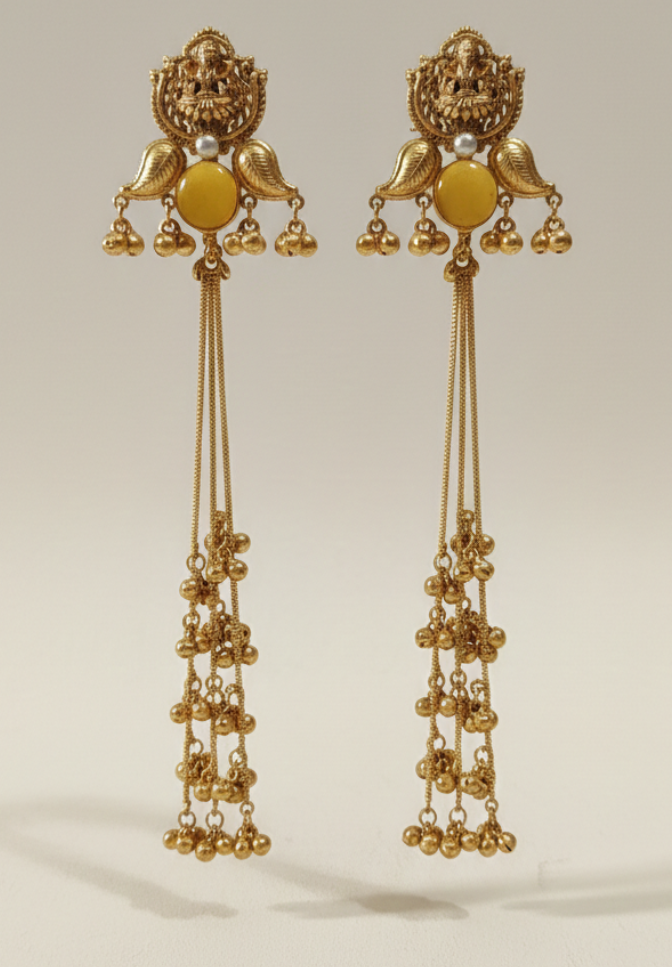 Kundal Kashmiri Earrings | Traditional Gold Plated Dangle Earrings for Women