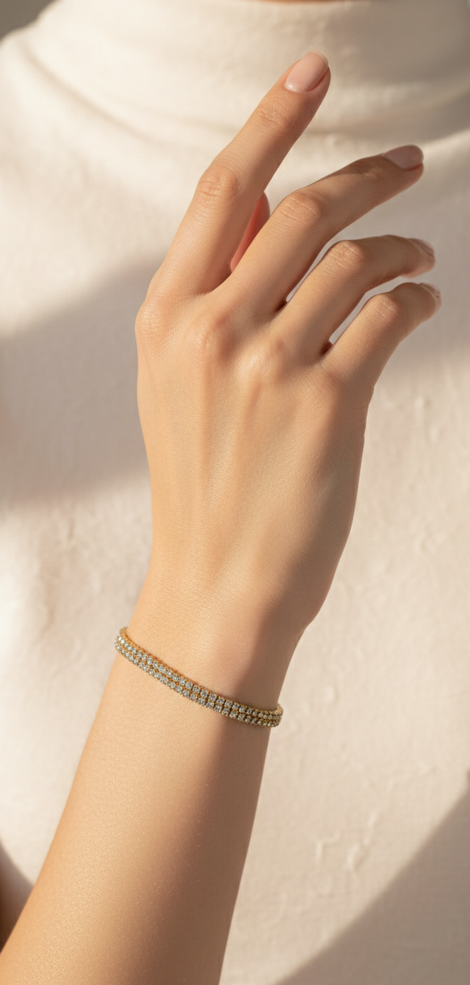 Aurora Duo Bracelet | Gold Plated Anti-Tarnish Bracelet for Women