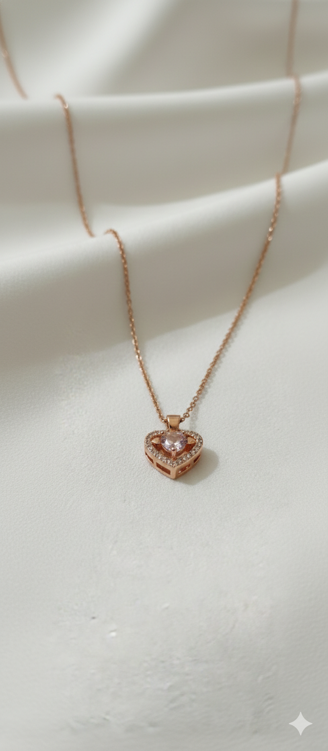 Diamond Heart Pendant | Gold Plated Anti-Tarnish Pendant for Women
