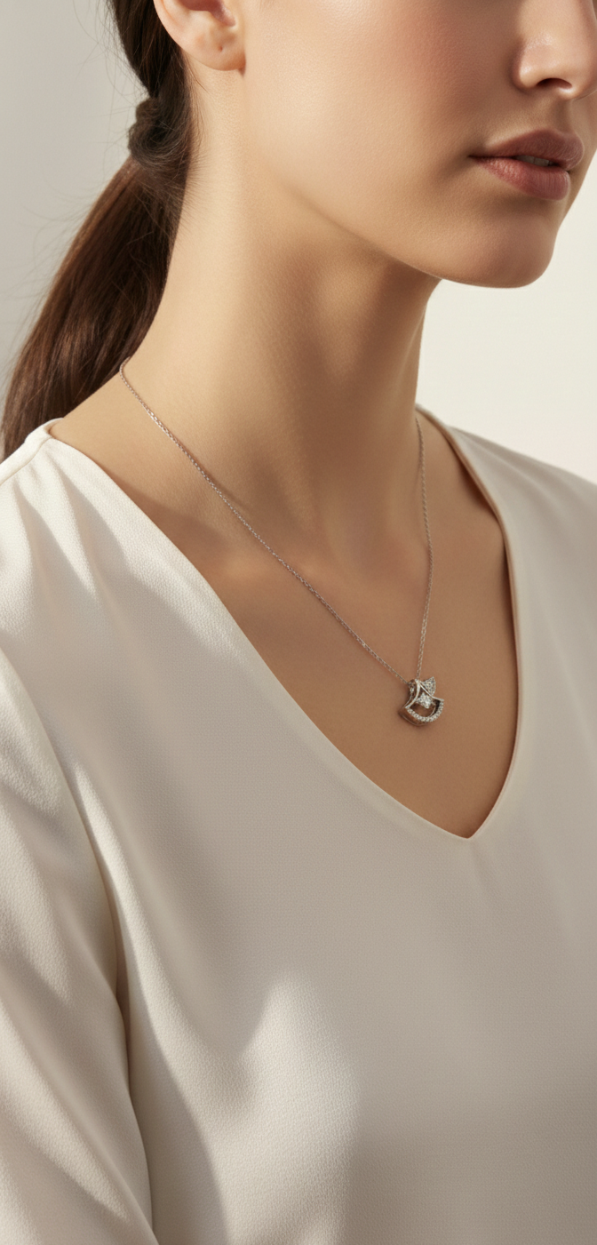 Crescent Luminescence Pendant | Gold Plated Anti-Tarnish Pendant for Women