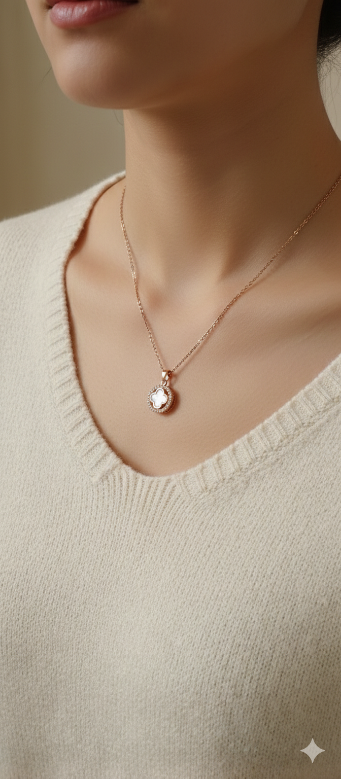 Plus Inside Circle Pendant | Gold Plated Anti-Tarnish Pendant for Women