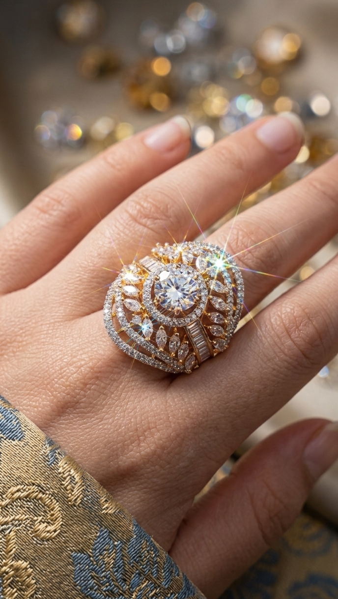 Empress Bloom Ring | Gold Plated Adjustable Ring for Women