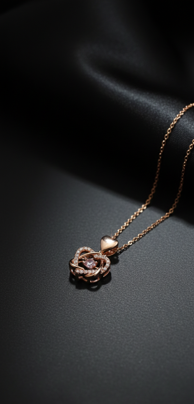 Twisted Heart Shaped Pendant | Gold Plated Anti-Tarnish Pendant for Women