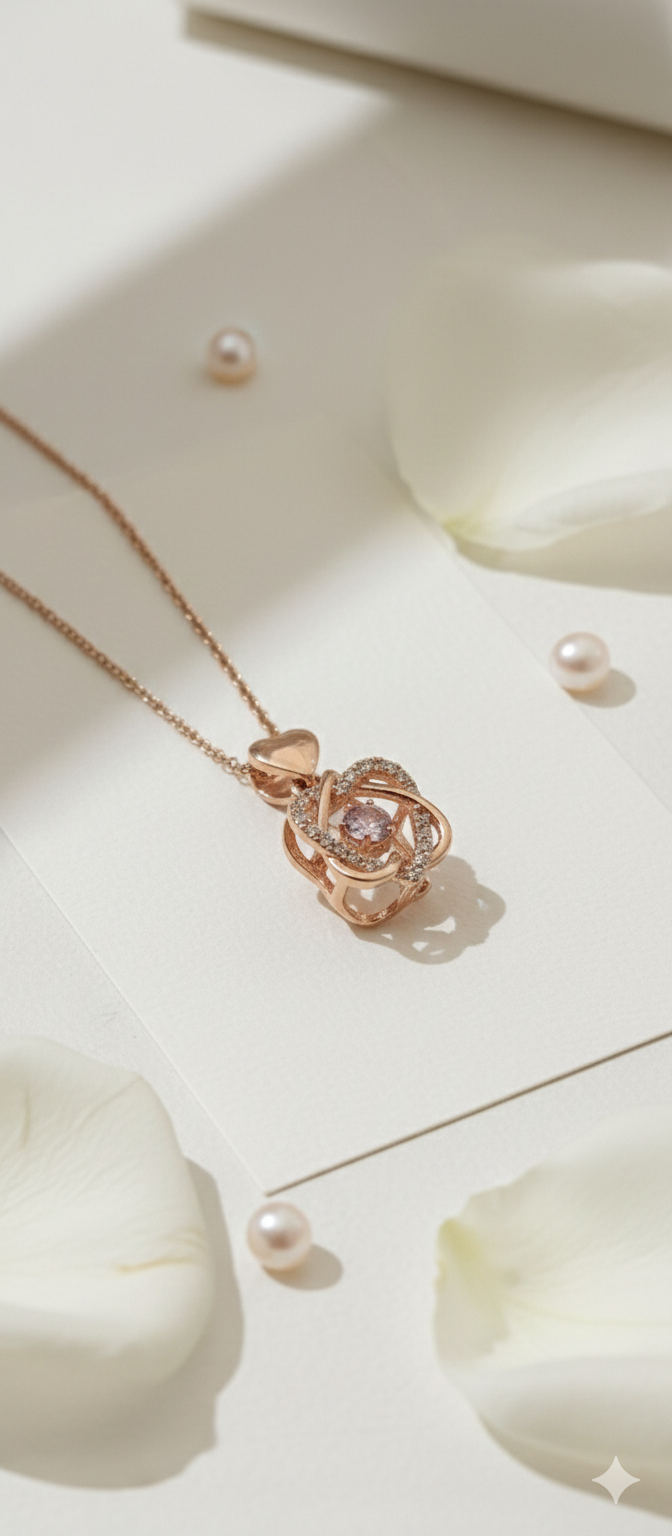 Twisted Heart Shaped Pendant | Gold Plated Anti-Tarnish Pendant for Women