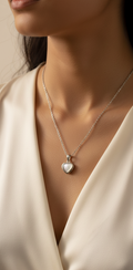 White Heart Pendant | Gold Plated Anti-Tarnish Pendant for Women
