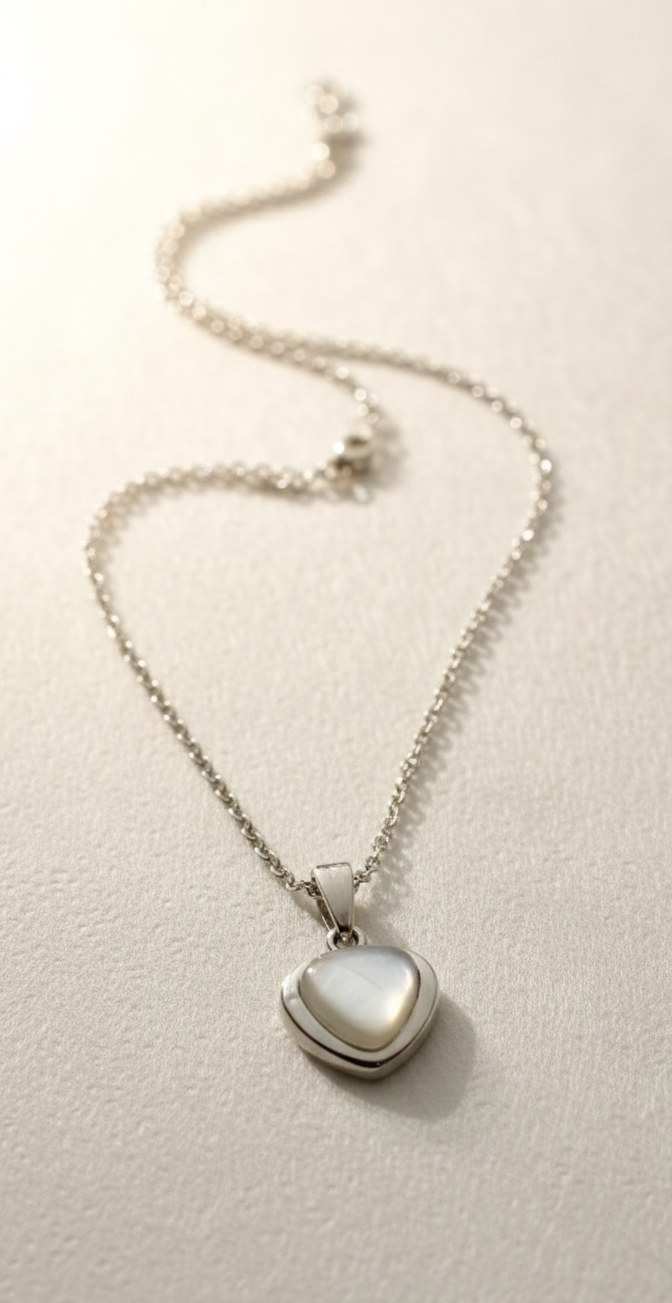 White Heart Pendant | Gold Plated Anti-Tarnish Pendant for Women